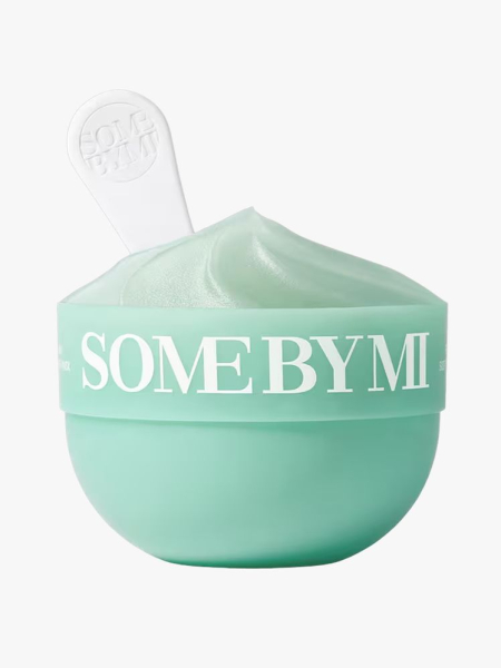 Some by Mi PDRN Spirulina Soothing Sherbet Mask in branded tub component on a light gray background
