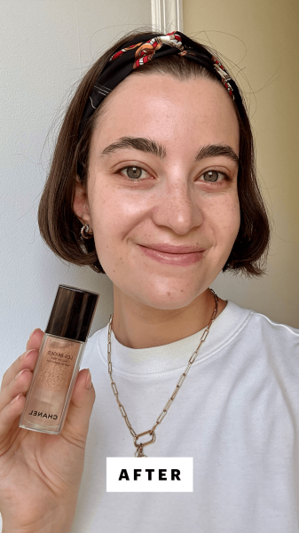 Felbin after applying the Chanel Les Beiges Healthy Glow Foundation
